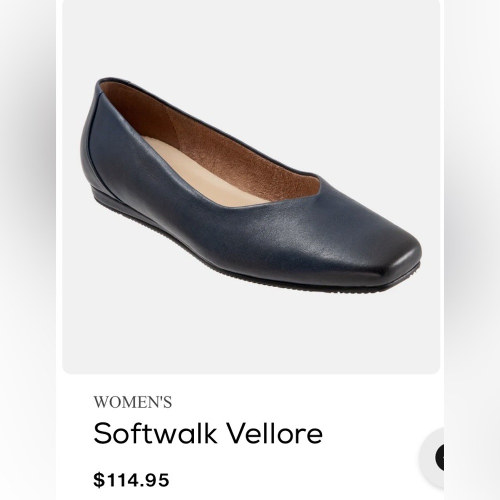 SoftWalk Vellore Women's Navy ballet Flats wide 8.5 W